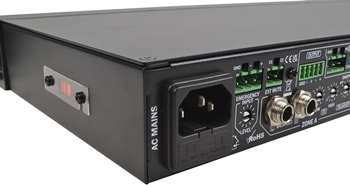 3 Zone Installation Mixer with 5 Stereo Inputs + 2 Mic Inputs